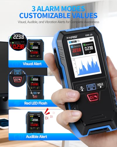 Image of FNIRSI ERD-10 4 in 1 EMF Meter，Electromagnetic Field Radiation Detector for EF, RF, MF, Temperature