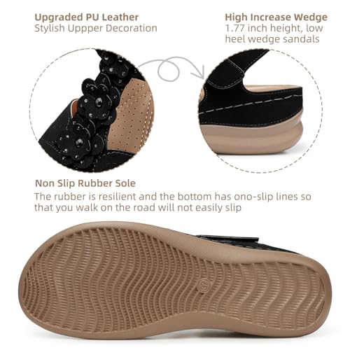 SHIBEVER Wedge Sandals for Women Dressy: Comfortable Summer Platform Casual Dress Women Sandal3