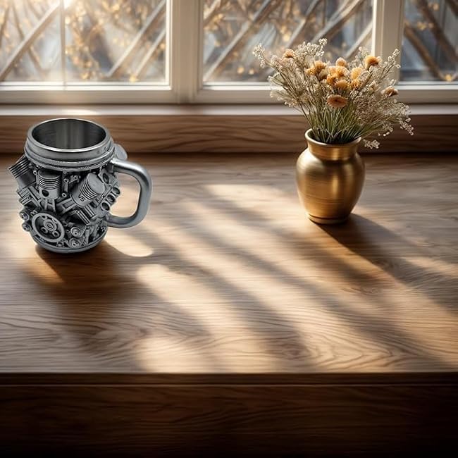 V8 Engines Stainless Steel Cup - 15OZ V8 Engine Coffee Mug, Creative Car Engine Coffee Cup with Insulated V8 & V6 Engine Design, Durable & Stylish, Perfect for Car Enthusiast (v6)