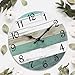 CHYLIN Wall Clock,10 Inch Silent Non Ticking Wall Clocks Battery Operated, Teal Turquoise Rustic Clock Decorative for Kitchen Bathroom Bedroom Living Room(Bronze White)