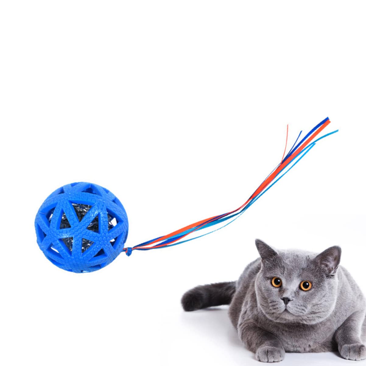 Toyvian Funny Cat Sound Paper Ball Blue Pet Sound Paper Ball Teaser for Cats Mentally Stimulating Play Reduces Scratching Strengthens Bond for Indoor Use