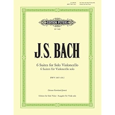 Bach: 6 Cello Suites BWV 1007-1012 (Transcribed for Viola) Edition Peters EP7489