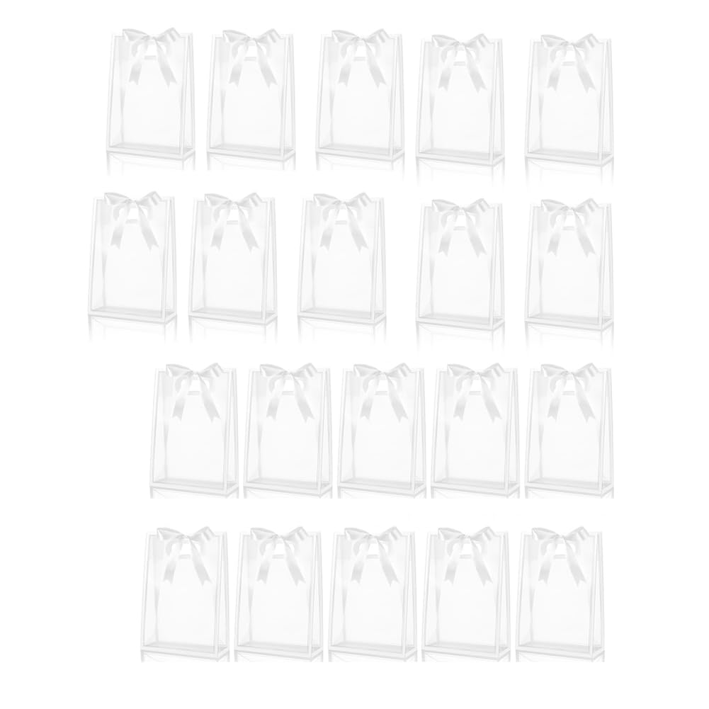 Cadeaux transparents avec rubans parfaits pour tables de mariage