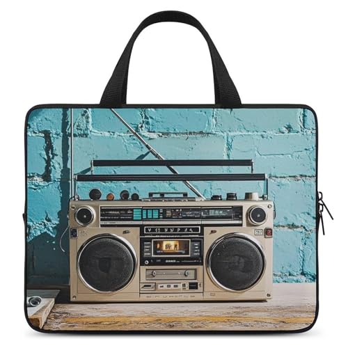 Sac vintage pour ordinateur portable étanche et sacoche tablette Boombox retro