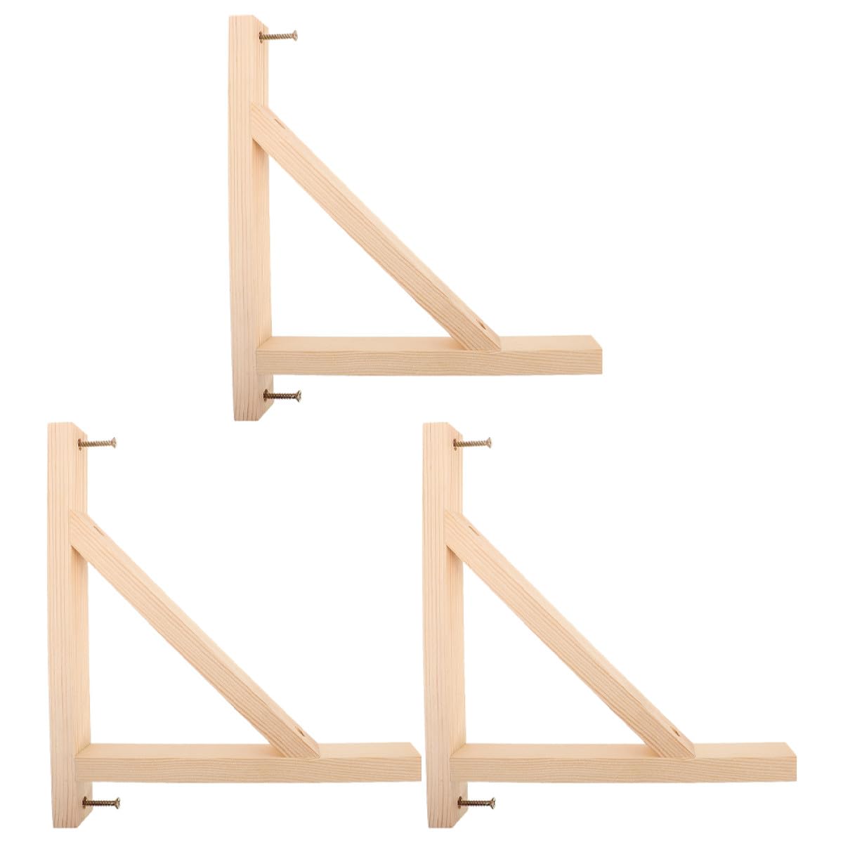 Supports d'Étagères Suspendues en Bois Massif pour Fixation Murale sans Effort