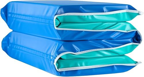Miniatura 2 de CASE PACK de 6 KinderMat Jr. Daydreamer, 2 pulgadas de grosor, tapete de descanso de 4 secciones, 44 x 19 x 2 pulgadas, azulverde azulado, 100%