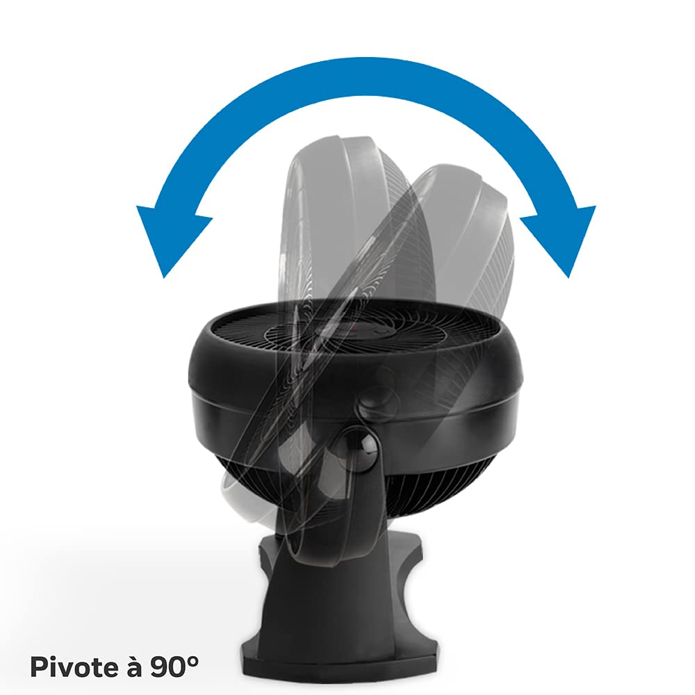 Honeywell ventilateur TurboForce Power (fonctionnement silencieux pour rafraîchissement, inclinaison variable à 90°, 3 vitesses, option de fixation murale, ventilateur de table) HT900