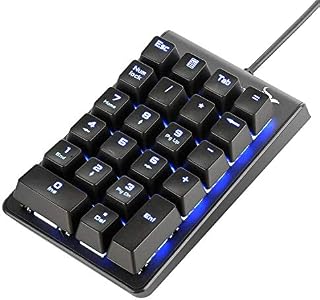 Number Pad, ROTTAY Mechanical USB Wired Numeric Keypad with Blue LED Backlit 22-Key