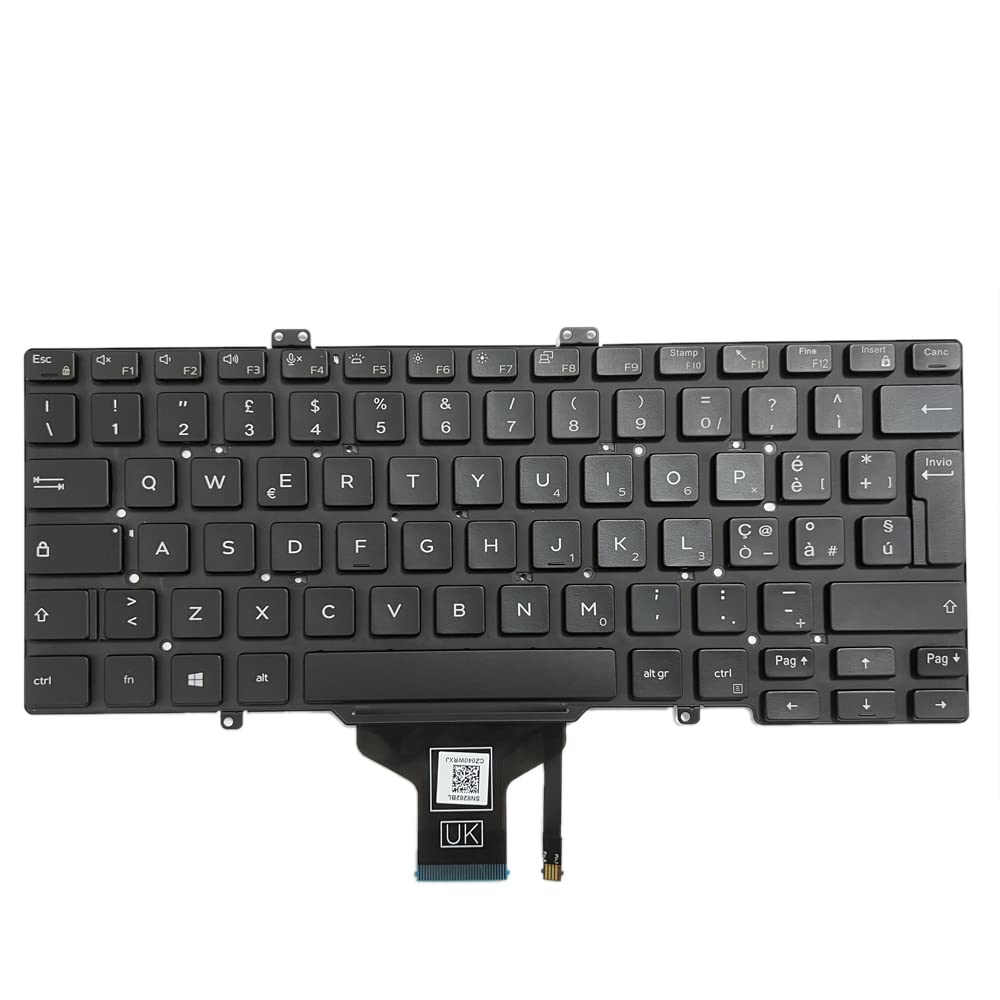 Gintai Italienisch Italiano Tastiera per dell Latitude 7400 7410 5400 5401 | 5410 5411 3400 0V2RM9 V2RM9 PK132EE3B18 SN7282BL Keyboard Backlit Laptop Tasatatur retroilluminata