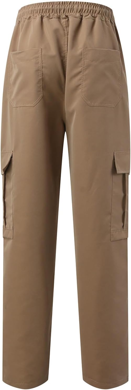 RTRDE Men's Fashion Cargo Pants Baggy Casual Drawstring Outdoor Hiking Pant Work Trousers with Pockets