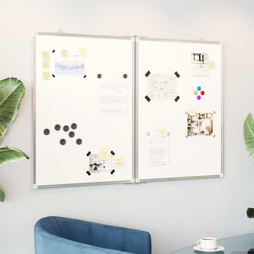 Generisch Magnetisches Whiteboard Klappbar 100x80x1,7 cm Aluminium,Bürobedarf,Präsentationsbedarf,Ausstellungstafeln-4005353
