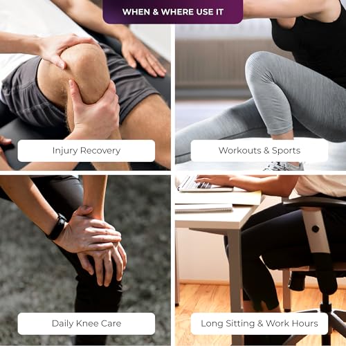 Image of betterhood Premium Knee Sleeve (Grey, Pack of 2, S:32-36 CM Thigh) | EasyMove Max Stability Design for Gym, Sports, Day-long Use| Knee Cap Support with Gel Pad & Side Stabilizers for Arthritis, Joint Pain & Injury Recovery