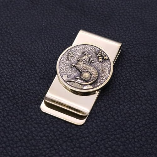TsoLay Brass Moneyclip for Cash, Zodiac Money Clip, Metal Money Clip, Vintage Coin Money Clip, Hold About 10 Cash Banknotes and 2 Cards, Size : 5.7 * 3cm(2.24 * 1.18in)3