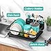 MERRYBOX Dish Drying Rack Space-Saving Dish Racks for Kitchen Counter, Rustproof Drying Rack Kitchen with Large Utensil Holder and Increased Feet, 16.5
