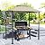Outsunny 8' x 5' Grill Gazebo, Double Tiered Outdoor BBQ Gazebo with LED Light, 2 Side Shelves, Hooks and Bottle Opener for Patio Deck Yard, Khaki