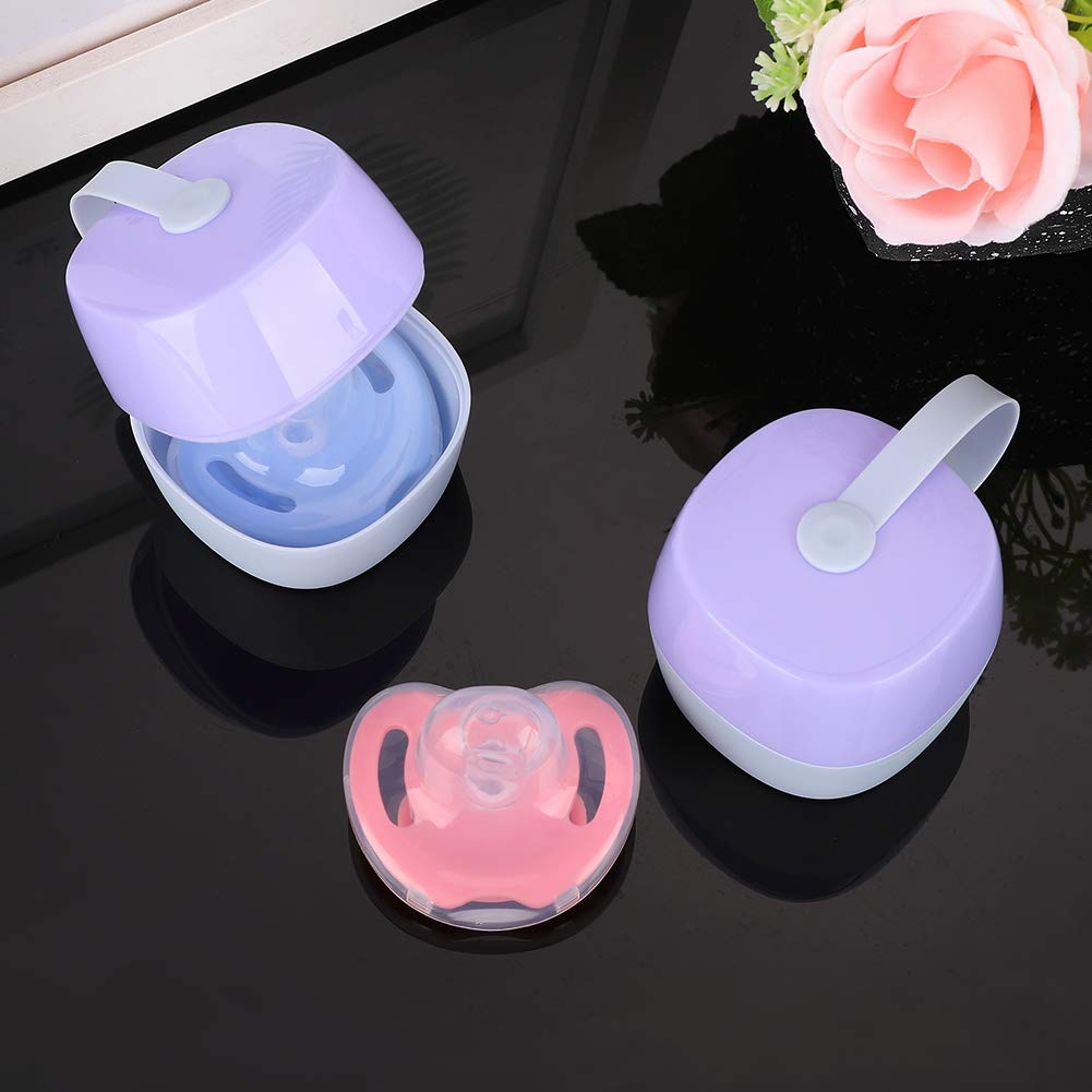 Accmor Pacifier Case, Pacifier Holder, Baby Pacifier Box for Travel, BPA Free,Purple, 2 Pack
