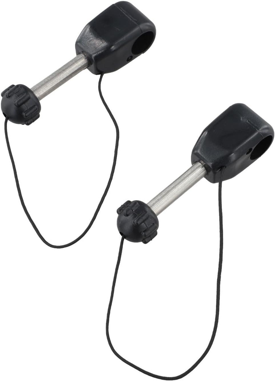 Paddle Lock Anchor Oar Holder 2 Pack, 360 Degree Rotating Plastic Metal Support Pin Bar for Inflatable Boat Canoe Raft Kayaking Accessories Black