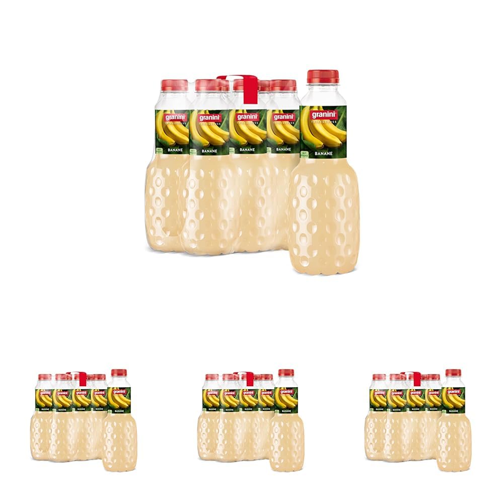 granini Trinkgenuss Banane (6 x 1l), mindestens 25% Frucht, Bananen-Nektar, vegan, natürlich, mit Pfand (Packung mit 4)