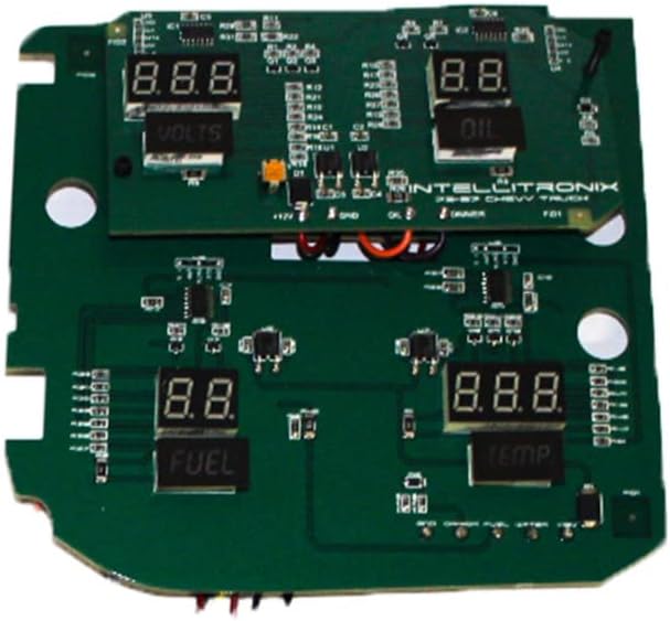 LED Digital Gauge Panel Compatible with Chevy Truck 1973-1987 - Teal | High-Visibility Dash Cluster Upgrade for Classic C10, K10, Blazer, Suburban, Silverado