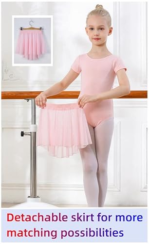 Dipug Pink Girls Ballet Leotards With Removable Skirt Toddler Hollow Back Dance Dress Combo #TOP1