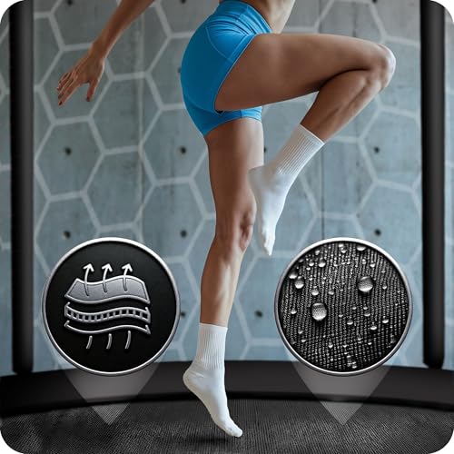 Neo-Sport Trampolina ogrodowa dla dzieci Siatka zabezpieczająca Drabinka wewnętrzna Z powłoką PVC Nośność do 100 kg Zielony Czarny 252 cm