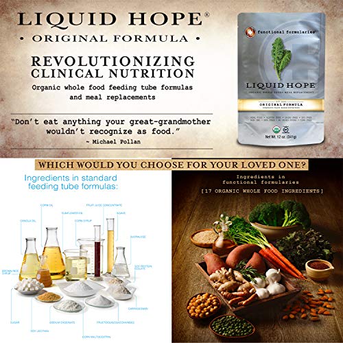 Functional Formularies Liquid Hope Organic Tube Feeding Formula And Nutritional Meal Replacement Supplement, 12 Oz Pouch, Single