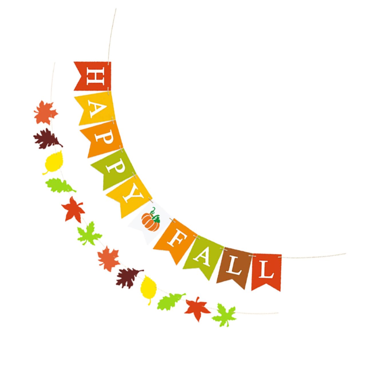 Thanksgiving Wimpelkette – 2 Stück, 3,8x9,1 M, Polyester, Mit Kürbis-Motiv, Für Outdoor-Deko