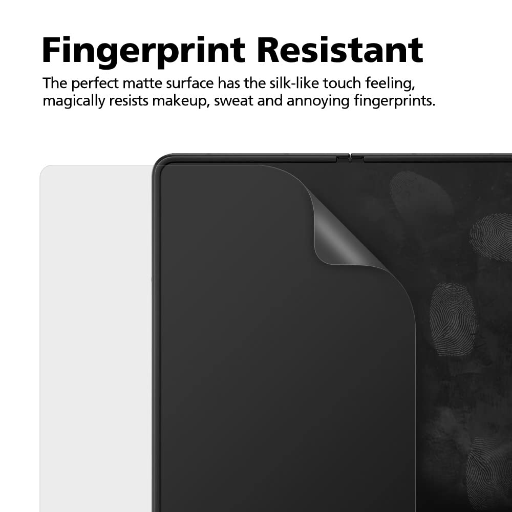[3+3] Protector de pantalla mate con bloqueo de luz azul para Samsung Galaxy Z Fold 3, paquete de 3 en el interior + 3 paquetes frontales, película híbrida EPU+TPU, antirreflejos, antihuellas