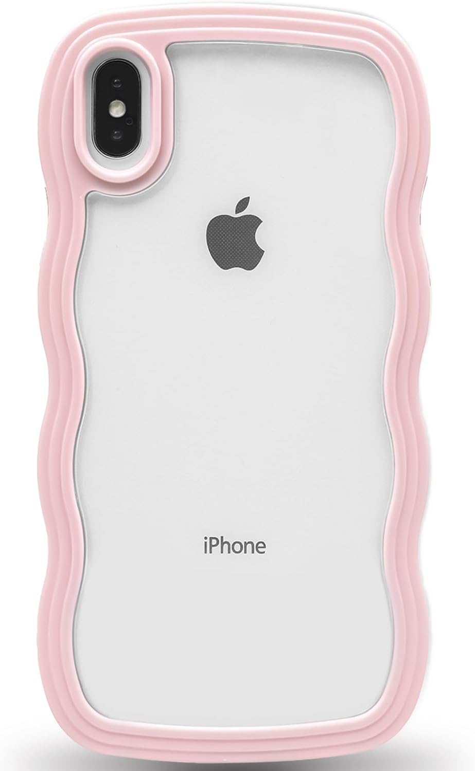 Soomio Back Cover Compatible with iPhone X/iPhone Xs, Cute Curly Wave Frame Clear Case for Girls Women, Transparent Soft Silicone TPU Bumper Shockproof Protective Cover for iPhone X/iPhone Xs (Pink) (B0DDV2GFVL) Amazon Price History, Amazon Price Tracker