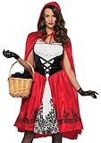 hoher Tragekomfort LEG AVENUE 85614 - Kostüm Set Klassische Rotkäppchen, Damen Fasching, M, Rot