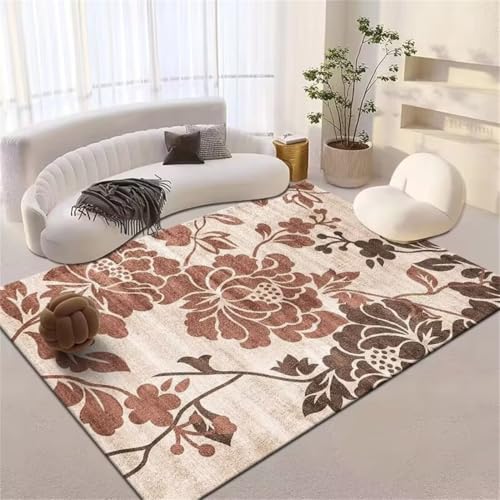 AITROMNI Teppich Schlafzimmer XXL Teppich Farbe Florale Grafik Design rechteckig Schlafzimmer Zubehör Fusmatte 50X70CM