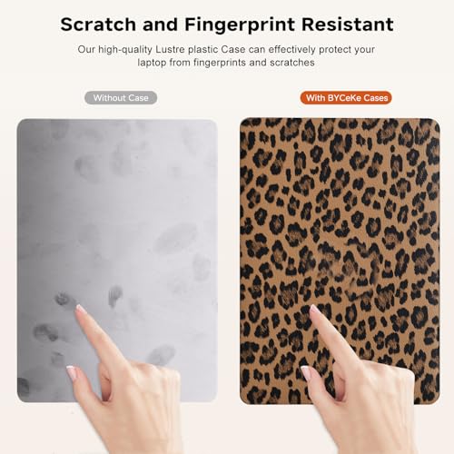 BYCeke Compatible with MacBook Air 13 inch Case 2022-2018 M1 A2337 A2179 A1932,Leather Leopard Print for Mac Air 13,Cheetah Case with Keyboard Cover for MacBook Air 13-inch Cow Pattern,Leopard Brown by BYCeKe - Image 6