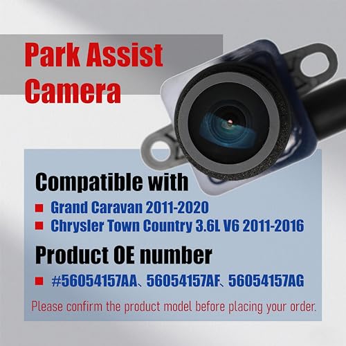 Image of OE P /N#56054157AA Rear View Backup Reverse Parking Camera /Rear View Camera | Compatible with Dodge Grand Caravan 11-20 Chrysler Town & Country 11-16 Ram C /V 12 & 15 okostyo Park Assist Camera - Rear New