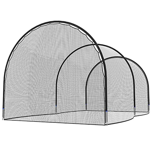 MR 20FT Batting Cage Baseball Softball, Hitting Cage Net and Frame Backyard Baseball Softball Training Equipment, Freestanding Portable Batting Cage Hitting and Pitching Practice