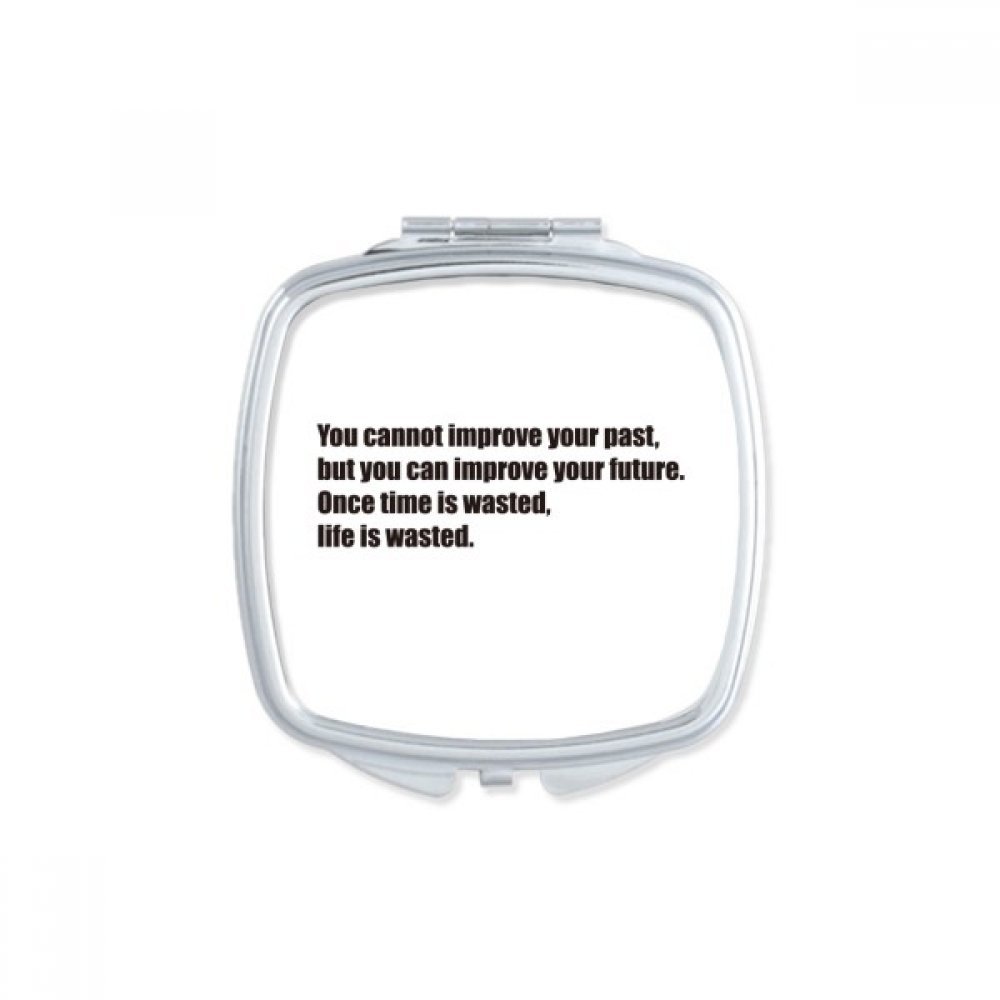 Miroir de poche multicolore avec texte slogan pour maquillage nomade