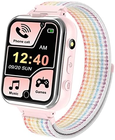 PTHTECHUS Kids Music Smartwatch with Game - Boys & Girls HD Touch Screen Smart Watch Phone with Camera Games Pedometer Sports Watches Supplies Grade Student Back to SchoolX32 Pink