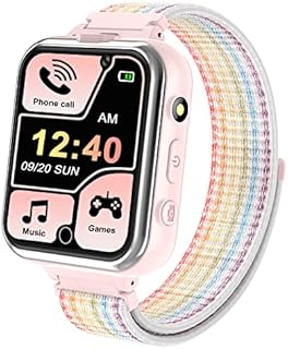 PTHTECHUS Kids Music Smartwatch with Game - Boys & Girls HD Touch Screen Smart Watch Phone with Camera Games Pedometer Sports Watches Supplies Grade Student Back to SchoolX32 Pink