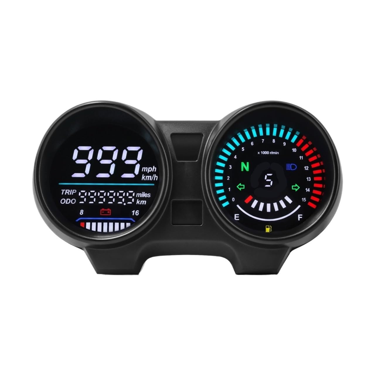 Motocicleta cuentarrevoluciones Tablero de instrumentos digital universal para motocicleta, velocímetro, tacómetro, indicador para GN125