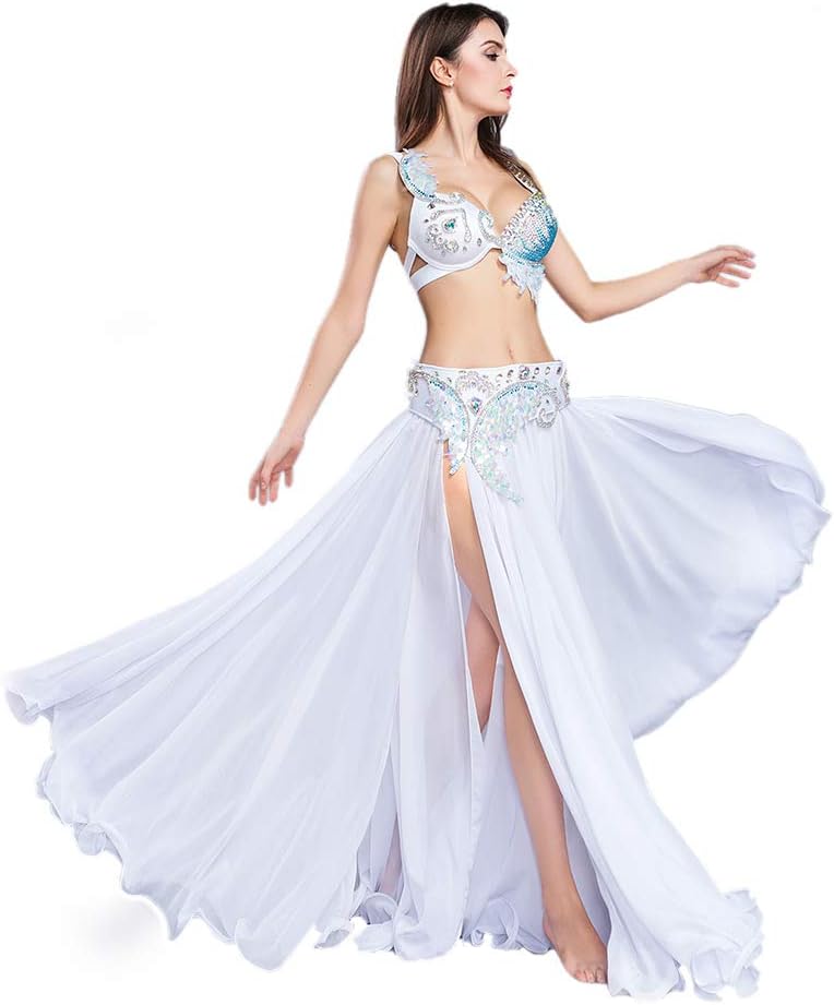 ROYAL SMEELA Belly Dancer Costumes for Women Chiffon Belly Dancing Skirt Sexy Belly Dance Bra and Belt Set Carnival Outfit - Image 4