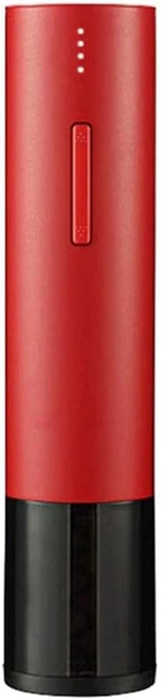 Electric Wine Bottle Openers Set - Motorized Operated Cordless Automatic Corkscrew Opener Puller Kit with Attached Foil Cutter Stopper, Red