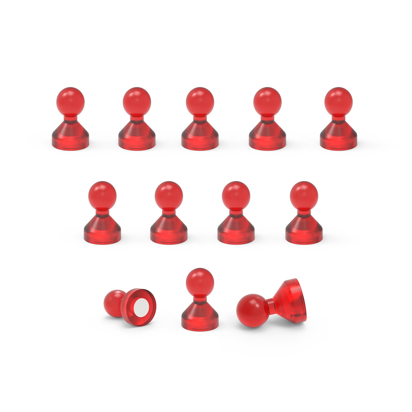 THCMagorilla Magnetic Push Pins Powerful Push Pin Magnets for Fridge Whiteboards Calendars Maps in School & Office Pack of 12,Red