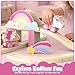 Lehoo Castle Wooden Train Set, Unicorn Train Set for Toddlers 2-4, Wooden Train Track Toddler Girl Toys Pink Train Fantasy Toys for 3 4 5 6 Year Old Girl