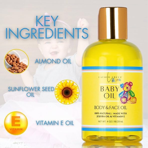 Lather Green - Gentle Embrace Baby Oil - Hydrating & Soothing for Sensitive Skin, 4 oz