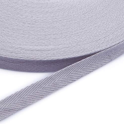 Cinta de sarga de algodón de 50 yardas 2 cm/0.78 pulgadas Cinta de cinta de cinta de cinta de cinta de bies para coser manualidades, decoración de prendas de vestir, regalos, envoltura gris Cover