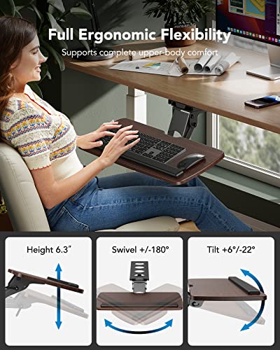 image for HUANUO Keyboard Tray Under Desk，360 Adjustable Ergonomic Sliding Key