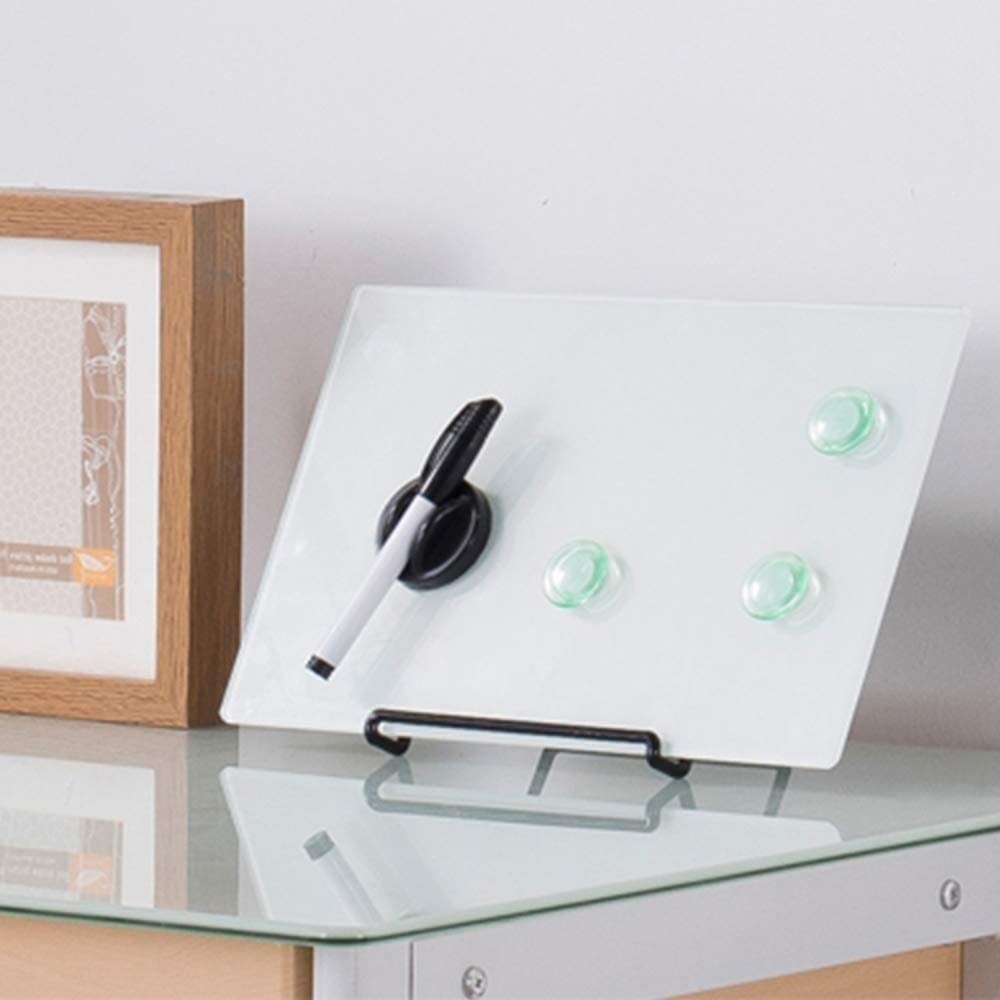 Magnetische Glaswhiteboard, tragbare doppelseitige White Board-Staffelei-Desktop-Magnetglas-Mini-Memo-Board auf dem Stand, färbenbeständige gehärtete Glaswhiteboard Tragbares Whiteboard