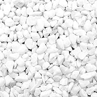 BELLE VOUS Dekosteine Weiß (3,6kg Sack) - Deko Steine kleine Steine Garten - Weiße Steine Deko - Kieselsteine Garten - Ziersteine kleine Steine - Vasenfüller Pflanztöpfe Grab