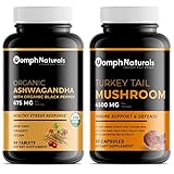 Oomph Naturals Turkey Tail Mushroom & Organic Ashwagandha Supplement Capsules