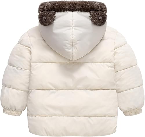 Miniatura 2 de Fairy Baby Abrigo de invierno para bebé, chaqueta con capucha para bebé, chaqueta de forro polar cálido, traje de nieve, cárdigan de oso para niños