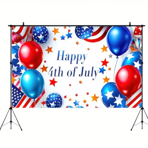 Image of BlissYard Happy 4th of July Background Banner 71 x 43 Inch America Independence Day Indoor Outdoor Patry Decorations Independence Day Theme Veterans Day Memorial Day Decorations Banner